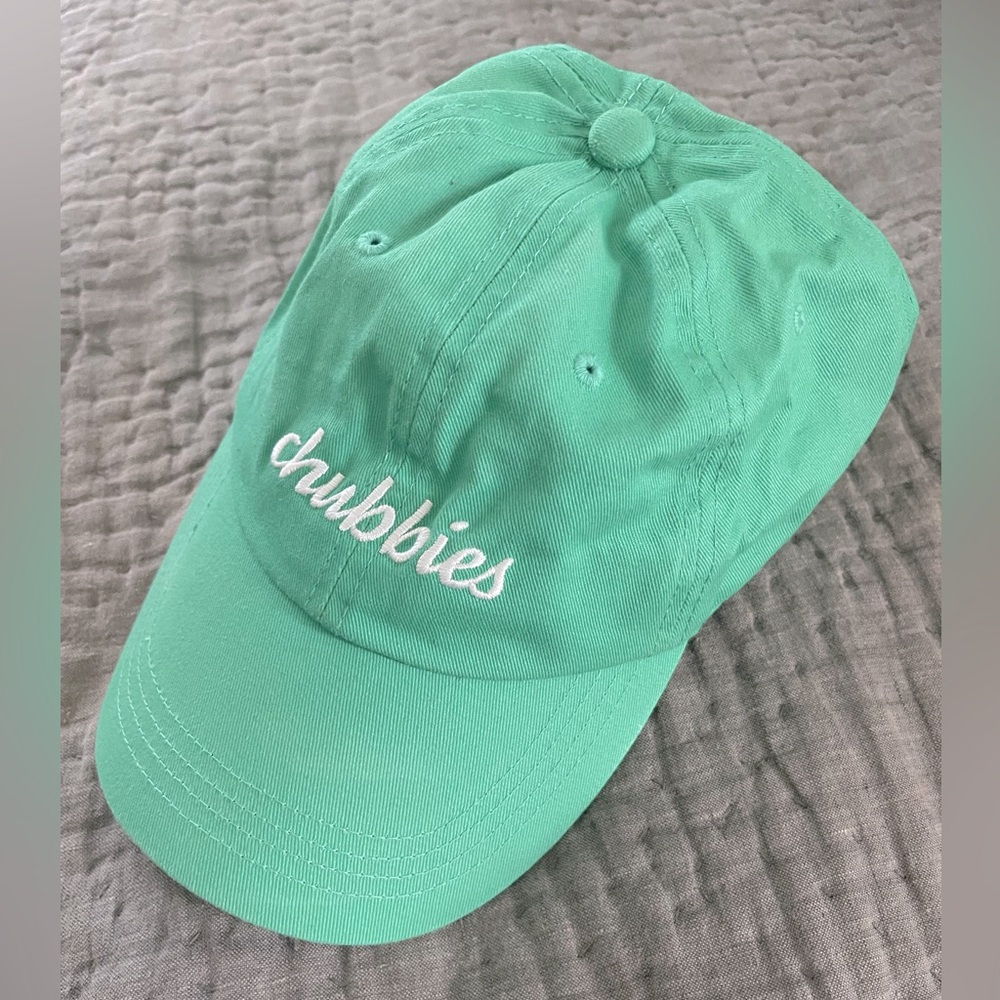 Chubbies Dad Men's Hat Mint Green Adjustable Baseball Cap White Letters One Size